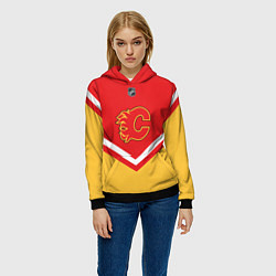 Толстовка-худи женская NHL: Calgary Flames, цвет: 3D-черный — фото 2