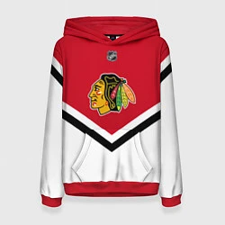 Толстовка-худи женская NHL: Chicago Blackhawks, цвет: 3D-красный