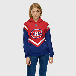 Толстовка-худи женская NHL: Montreal Canadiens, цвет: 3D-синий — фото 2