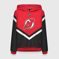 Толстовка-худи женская NHL: New Jersey Devils, цвет: 3D-красный