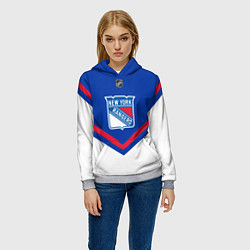 Толстовка-худи женская NHL: New York Rangers, цвет: 3D-меланж — фото 2