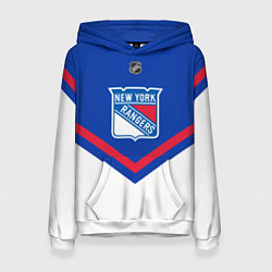 Толстовка-худи женская NHL: New York Rangers, цвет: 3D-белый