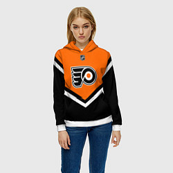 Толстовка-худи женская NHL: Philadelphia Flyers, цвет: 3D-белый — фото 2