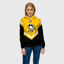 Толстовка-худи женская NHL: Pittsburgh Penguins, цвет: 3D-черный — фото 2