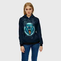Толстовка-худи женская Космический медведь, цвет: 3D-черный — фото 2