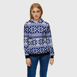 Толстовка-худи женская Синий свитер, цвет: 3D-черный — фото 2