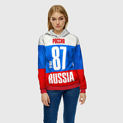 Толстовка-худи женская Russia: from 87, цвет: 3D-красный — фото 2