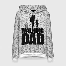Толстовка-худи женская Walking Dad, цвет: 3D-белый