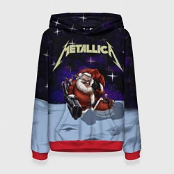 Толстовка-худи женская Metallica: Bad Santa, цвет: 3D-красный
