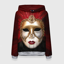 Толстовка-худи женская Венецианская маска, цвет: 3D-меланж