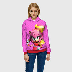 Толстовка-худи женская Amy Rose, цвет: 3D-красный — фото 2