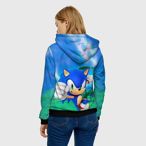Женская толстовка Sonic Boom / 3D-Черный – фото 4