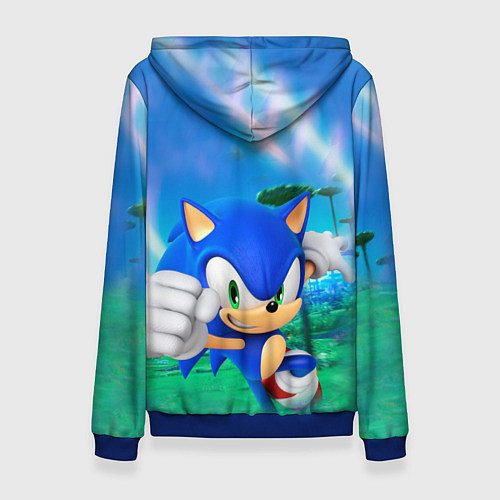 Женская толстовка Sonic Boom / 3D-Синий – фото 2