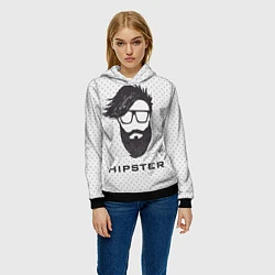 Толстовка-худи женская Hipster, цвет: 3D-черный — фото 2