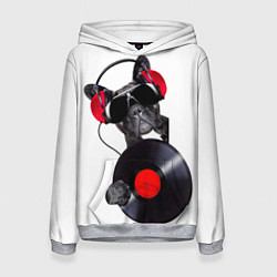 Толстовка-худи женская DJ бульдог, цвет: 3D-меланж