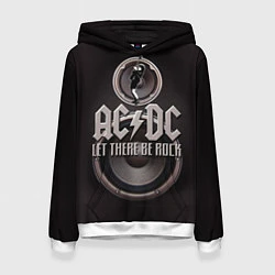 Толстовка-худи женская AC/DC: Let there be rock, цвет: 3D-белый