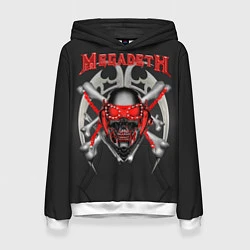 Толстовка-худи женская Megadeth: Blooded Skull, цвет: 3D-белый