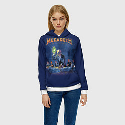 Толстовка-худи женская Megadeth: Rust In Peace, цвет: 3D-белый — фото 2