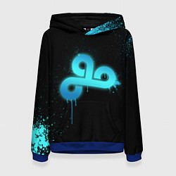 Толстовка-худи женская Cloud 9: Black collection, цвет: 3D-синий