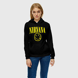 Толстовка-худи женская Nirvana Rock цвета 3D-черный — фото 2