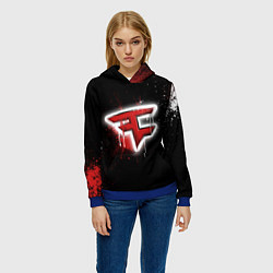 Толстовка-худи женская FaZe Clan: Black collection, цвет: 3D-синий — фото 2