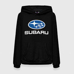 Толстовка-худи женская Subaru - emblem, цвет: 3D-черный