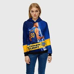 Толстовка-худи женская Golden State Warriors 8, цвет: 3D-черный — фото 2