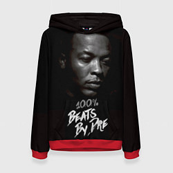 Толстовка-худи женская Dr. Dre: 100% Beats цвета 3D-красный — фото 1
