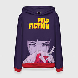 Толстовка-худи женская Pulp Fiction: Dope Heart цвета 3D-красный — фото 1