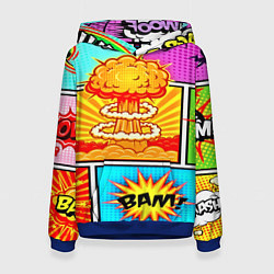 Толстовка-худи женская Pop Art, цвет: 3D-синий