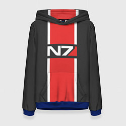 Толстовка-худи женская Mass Effect: N7, цвет: 3D-синий