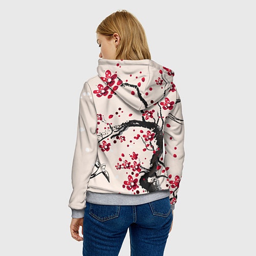 Женская толстовка Сакура / 3D-Меланж – фото 4