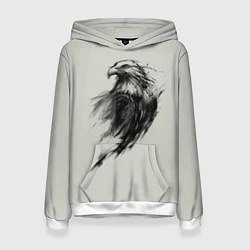 Толстовка-худи женская Дикий орел, цвет: 3D-белый