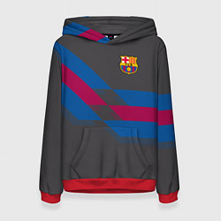 Толстовка-худи женская Barcelona FC: Dark style, цвет: 3D-красный