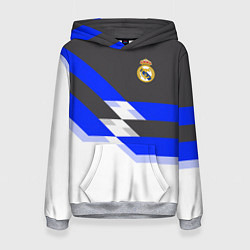 Толстовка-худи женская Real Madrid FC: White style, цвет: 3D-меланж