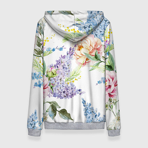 Женская толстовка Сирень и Пионы / 3D-Меланж – фото 2