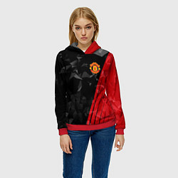 Толстовка-худи женская FC Manchester United: Abstract, цвет: 3D-красный — фото 2