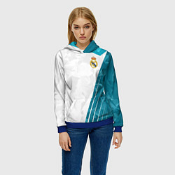 Толстовка-худи женская FC Real Madrid: Abstract, цвет: 3D-синий — фото 2