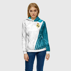 Толстовка-худи женская FC Real Madrid: Abstract, цвет: 3D-белый — фото 2