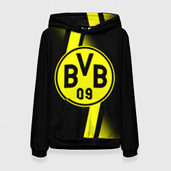 Толстовка-худи женская FC Borussia Dortmund: Storm, цвет: 3D-черный