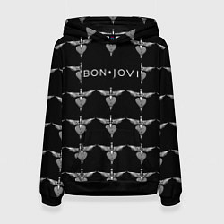 Толстовка-худи женская Bon Jovi, цвет: 3D-черный