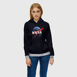 Толстовка-худи женская NASA: Black Space, цвет: 3D-меланж — фото 2