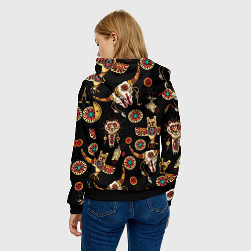 Женская толстовка Индейские культовые символы / 3D-Черный – фото 4
