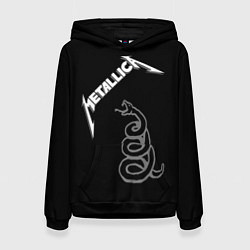 Толстовка-худи женская Metallica - snake, цвет: 3D-черный