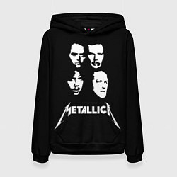 Толстовка-худи женская Metallica - rock band, цвет: 3D-черный