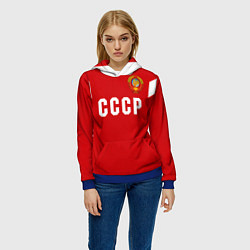 Толстовка-худи женская Сборная СССР 1988, цвет: 3D-синий — фото 2