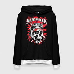 Толстовка-худи женская Stigmata Skull, цвет: 3D-белый