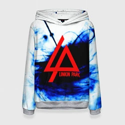 Толстовка-худи женская Linkin Park blue smoke, цвет: 3D-меланж