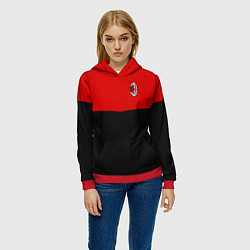 Толстовка-худи женская АC Milan: R&B Sport, цвет: 3D-красный — фото 2
