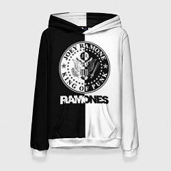 Толстовка-худи женская Ramones B&W, цвет: 3D-белый